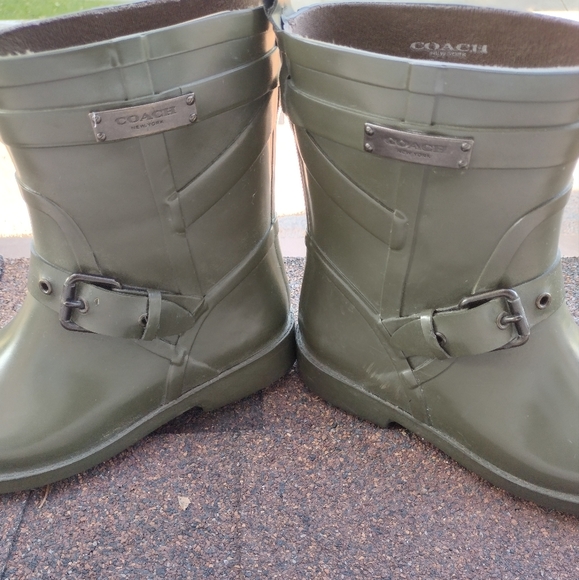 Coach Army Green Rainboots - Picture 5 of 7